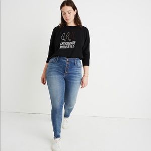 Madewell Brand button front 10” high rise jeans